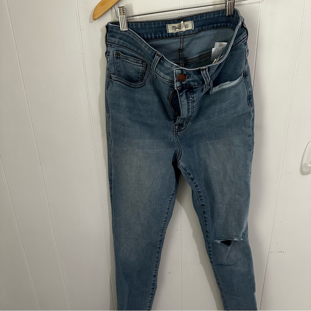 Madewell Blue Curvy Distressed Jeans